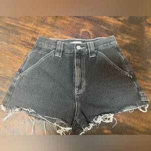 PacSun Washed Faded Black Jean Shorts